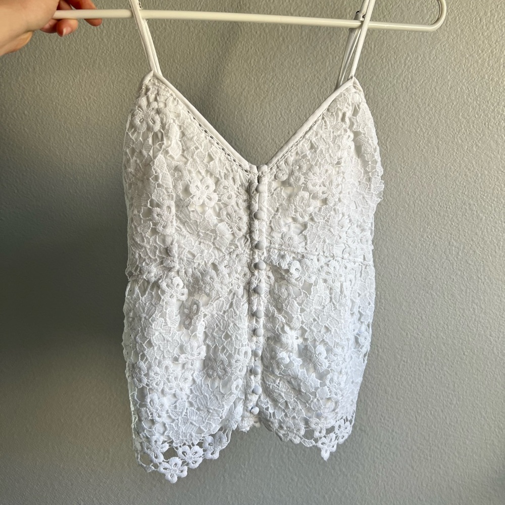 White floral top from Hollister Co.
